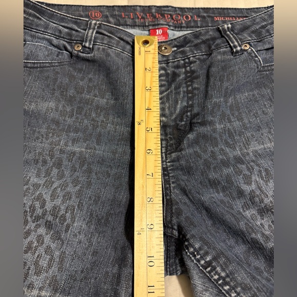 Liverpool Jeans Company Michelle CAPRI Womens Size 10/20 Leopard Print Blue - Picture 12 of 12
